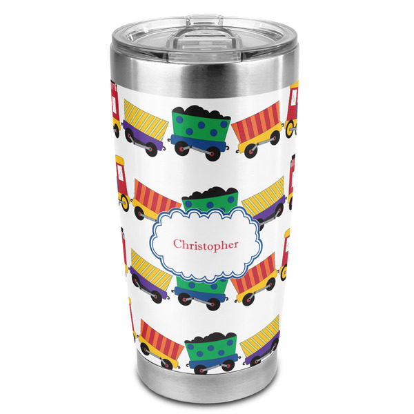 Custom Trains 20oz Stainless Steel Double Wall Tumbler - Full Print (Personalized)