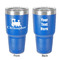 Trains 30 oz Stainless Steel Ringneck Tumbler - Blue - Double Sided - Front & Back