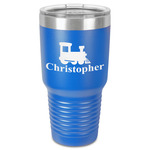 Trains 30 oz Stainless Steel Tumbler - Royal Blue - Single-Sided (Personalized)