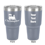 Trains 30 oz Stainless Steel Tumbler - Grey - Double-Sided (Personalized)