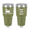 Trains 30 oz Stainless Steel Ringneck Tumbler - Olive - Double Sided - Front & Back