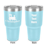 Trains 30 oz Stainless Steel Tumbler - Teal - Double-Sided (Personalized)