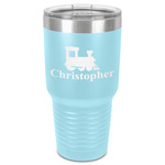 Trains 30 oz Stainless Steel Tumbler - Teal - Single-Sided (Personalized)