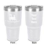 Trains 30 oz Stainless Steel Tumbler - White - Double-Sided (Personalized)