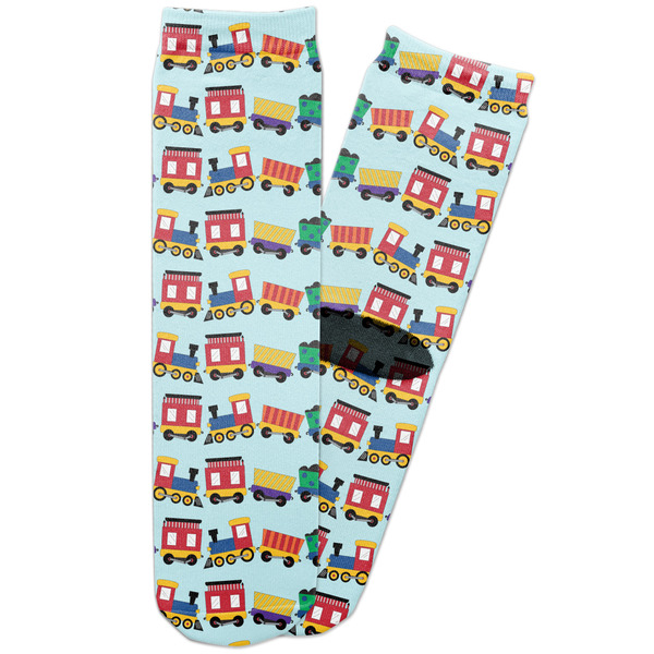 Custom Trains Adult Crew Socks