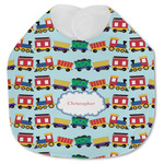 Trains Jersey Knit Baby Bib w/ Name or Text