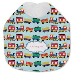 Trains Jersey Knit Baby Bib w/ Name or Text