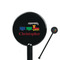 Trains Black Plastic 5.5" Stir Stick - Round - Closeup