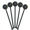 Trains Black Plastic 5.5" Stir Stick - Round - Fan View