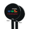 Trains Black Plastic 5.5" Stir Stick - Single Sided - Round - Front & Back