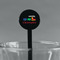 Trains Black Plastic 7" Stir Stick - Round - Main