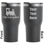 Trains RTIC Tumbler - Black - Engraved Front & Back (Personalized)