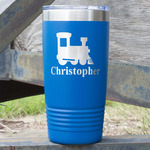 Trains 20 oz Stainless Steel Tumbler - Royal Blue - Single Sided (Personalized)