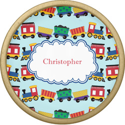 Trains Cabinet Knob - Gold (Personalized)