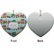 Trains Ceramic Flat Ornament - Heart Front & Back (APPROVAL)