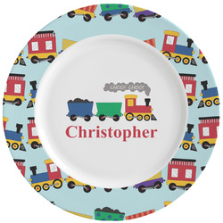 Trains Ceramic Dinner Plates (Set of 4) (Personalized)