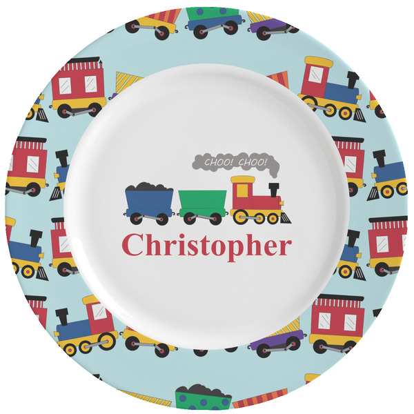 Custom Trains Ceramic Dinner Plates (Set of 4) (Personalized)