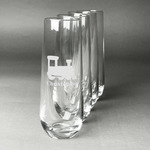 Trains Champagne Flute - Stemless Engraved - Set of 4 (Personalized)