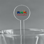 Trains 7" Round Plastic Stir Sticks - Clear (Personalized)