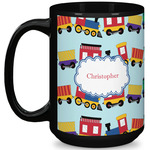 Trains 15 Oz Coffee Mug - Black (Personalized)