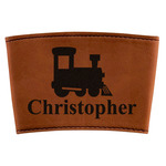 Trains Leatherette Cup Sleeve (Personalized)