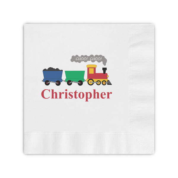 Custom Trains Coined Cocktail Napkins (Personalized)