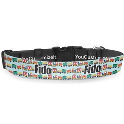 Trains Deluxe Dog Collar - Medium (11.5" to 17.5") (Personalized)