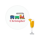 Trains Printed Drink Topper - 2.15" (Personalized)