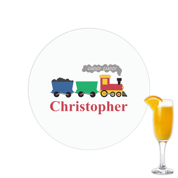 Custom Trains Printed Drink Topper - 2.15" (Personalized)