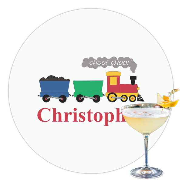 Custom Trains Printed Drink Topper - 3.5" (Personalized)