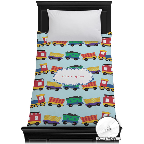 Custom Trains Duvet Cover - Twin XL (Personalized)