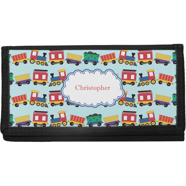 Custom Trains Canvas Checkbook Cover (Personalized)