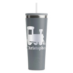 Trains RTIC Everyday Tumbler with Straw - 28oz - Grey - Single-Sided (Personalized)