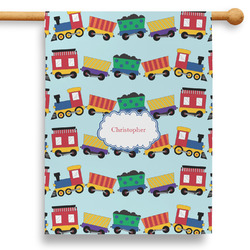 Trains 28" House Flag - Single Sided (Personalized)