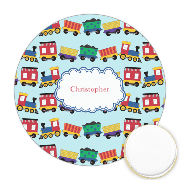 Custom Trains Printed Cookie Topper - 2.5" (Personalized)