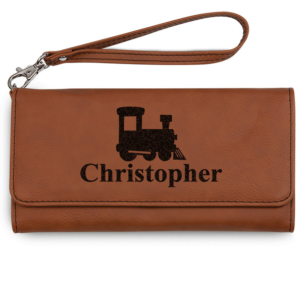 Custom Trains Ladies Leatherette Wallet - Laser Engraved (Personalized)