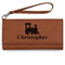 Trains Ladies Wallet - Leather - Rawhide - Front View