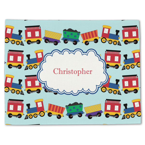 Custom Trains Single-Sided Linen Placemat - Single w/ Name or Text