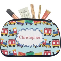 Trains Makeup / Cosmetic Bag - Medium (Personalized)