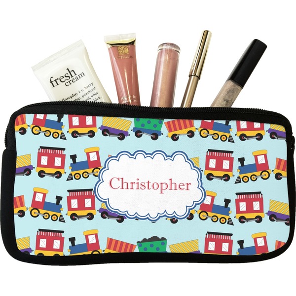 Custom Trains Makeup / Cosmetic Bag (Personalized)