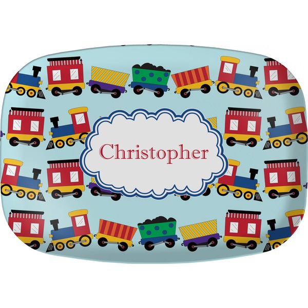 Custom Trains Melamine Platter (Personalized)