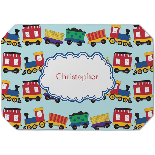 Custom Trains Dining Table Mat - Octagon (Single-Sided) w/ Name or Text