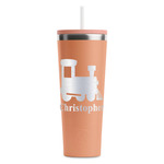 Trains RTIC Everyday Tumbler with Straw - 28oz - Peach - Double-Sided (Personalized)