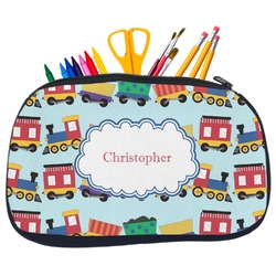 Trains Neoprene Pencil Case - Medium w/ Name or Text