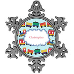 Trains Vintage Snowflake Ornament (Personalized)