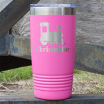 Trains 20 oz Stainless Steel Tumbler - Pink - Double Sided (Personalized)
