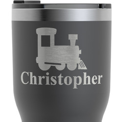 Trains RTIC Tumbler - Black - Engraved Front & Back (Personalized)