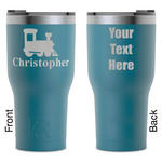 Trains RTIC Tumbler - Dark Teal - Laser Engraved - Double-Sided (Personalized)