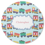 Trains Round Rubber Backed Coaster (Personalized)