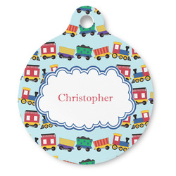 Trains Round Pet ID Tag (Personalized)